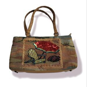 Tapestry bag with beading